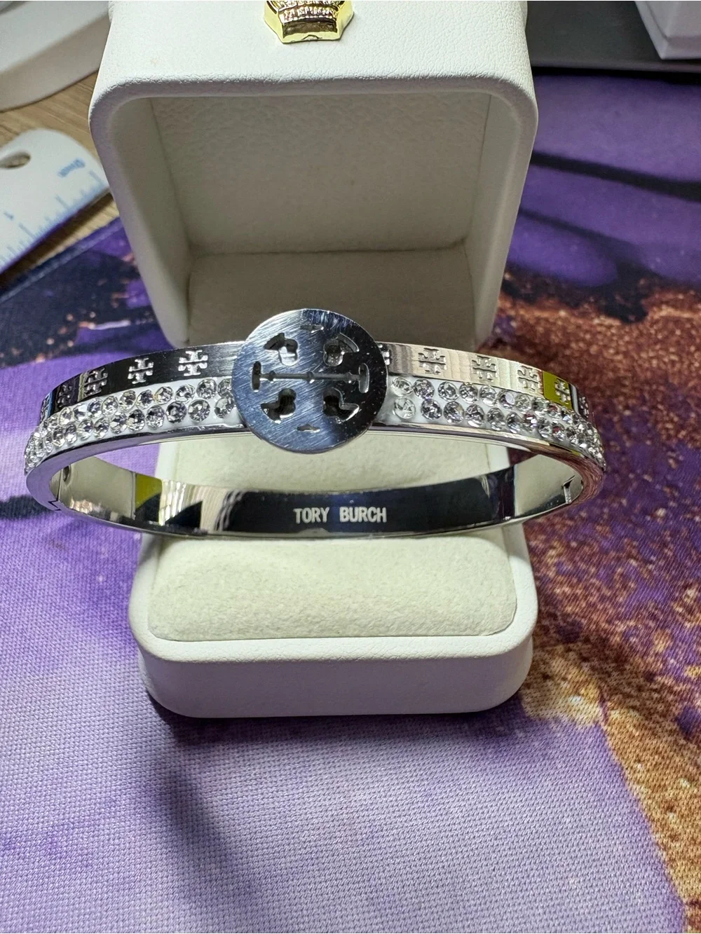 Silver Logo Crystal-Embellished Bangle-Fashion brand 😉 NWOT